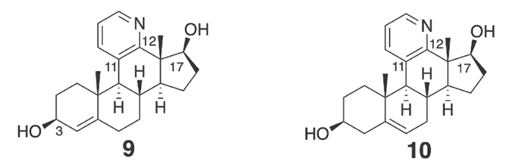 Synthesis of steroids fused with a pyridine at C11-C12 to accommodate the active site ceiling of cytochrome P450 8B1 Steroids