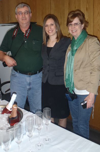 Linda with her parents