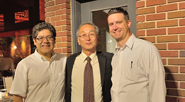 Left to right:  KU Chemistry professor Mario Rivera, Professor Ikeda-Saito, KU Medicinal Chemistry Chair Tom Prisinzano